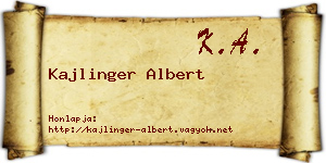 Kajlinger Albert névjegykártya